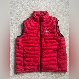 RLX RALPH LAUREN MENS RED PUFFER DOWN VEST WINTER WATER RESISTANT LOGO XL